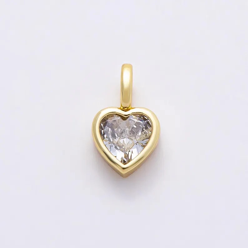 Mini 14k Gold Filled Clear Cz Eye Oval Teardrop Round Heart Bezel Charm Geometric Pendant for Dro... | Etsy (Global)