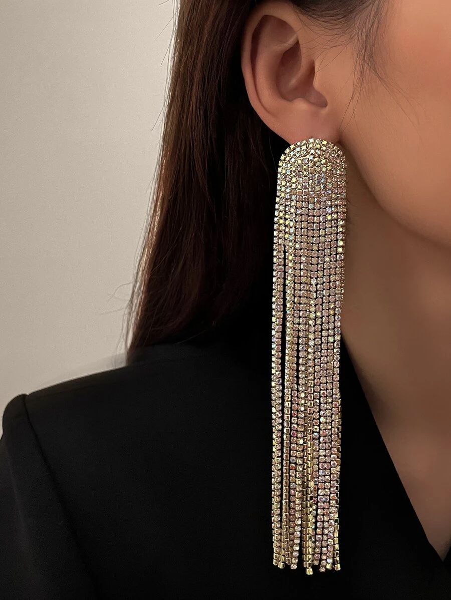 Rhinestone Tassel Decor Drop Earrings
   
      SKU: sj2111016163322606
          (100+ Reviews) ... | SHEIN