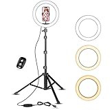 Selfie Ring Light with Adjustable Tripod Stand & Phone Holder 11" Dimmable LED Camera Ring Light for | Amazon (US)