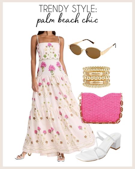 Palm beach chic outfit idea - all from Amazon! 

#amazonfashion

Amazon finds. Amazon fashion. Palm beach floral dress. Spring trends. Pink straw shoulder bag. Beachy outfit idea. Designer inspired sunglasses. Gold bangle bracelets. Amazon white cross strap heels  

#LTKstyletip #LTKSeasonal #LTKfindsunder100