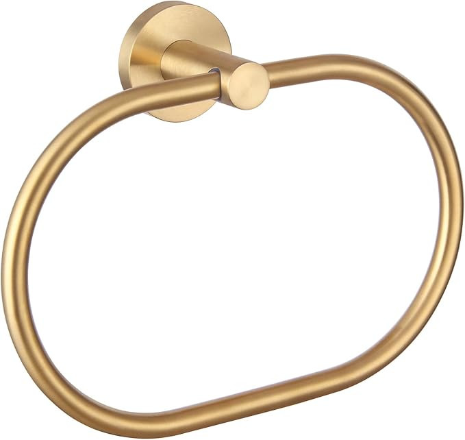 APLusee Brushed Gold Towel Ring Bathroom Hand Towel Holder Chic Toilet Hand Towel Hangers, Unique... | Amazon (US)