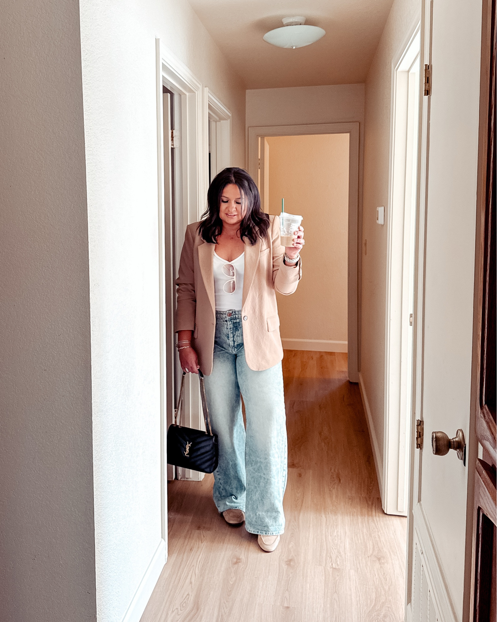 { nsale outfit inspo ❥

• Open Edit The Curator Relaxed Blazer in Tan Portabella - L 
• ARITZIA Homestretch Rib Scoopneck Tank in White - L 
• Free People We The Free Palmer Cuffed Baggy Jeans in La La Land - 31
*linking identical Loafers 
• free people Ventura Oversized Aviator Sunglasses in Cream 
• MICHELE Silicone Apple Watch Band 
• Saint Laurent Loulou Small Crossbody Bag in Black Leather / Gold 

#LTKMidsize #LTKSaleAlert #LTKFindsUnder100