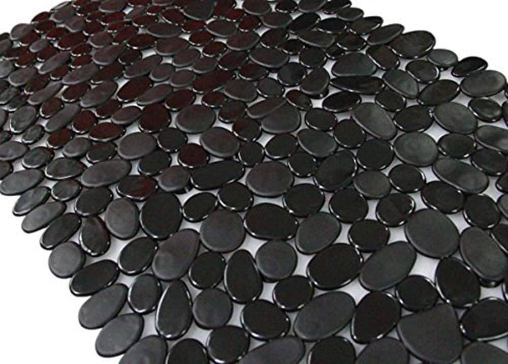 SONGZIMING Non-Slip Pebble Bathtub Mat Black 16 W x 35 L Inches (for Smooth/Non-Textured Tubs Onl... | Amazon (US)