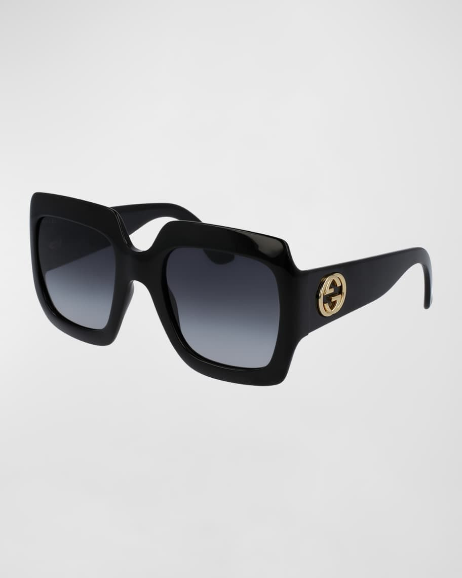 Gucci Oversized Square Sunglasses, Black | Neiman Marcus