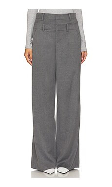Alice + Olivia Double Waist Trouser in Shadow Grey Melange from Revolve.com | Revolve Clothing (Global)