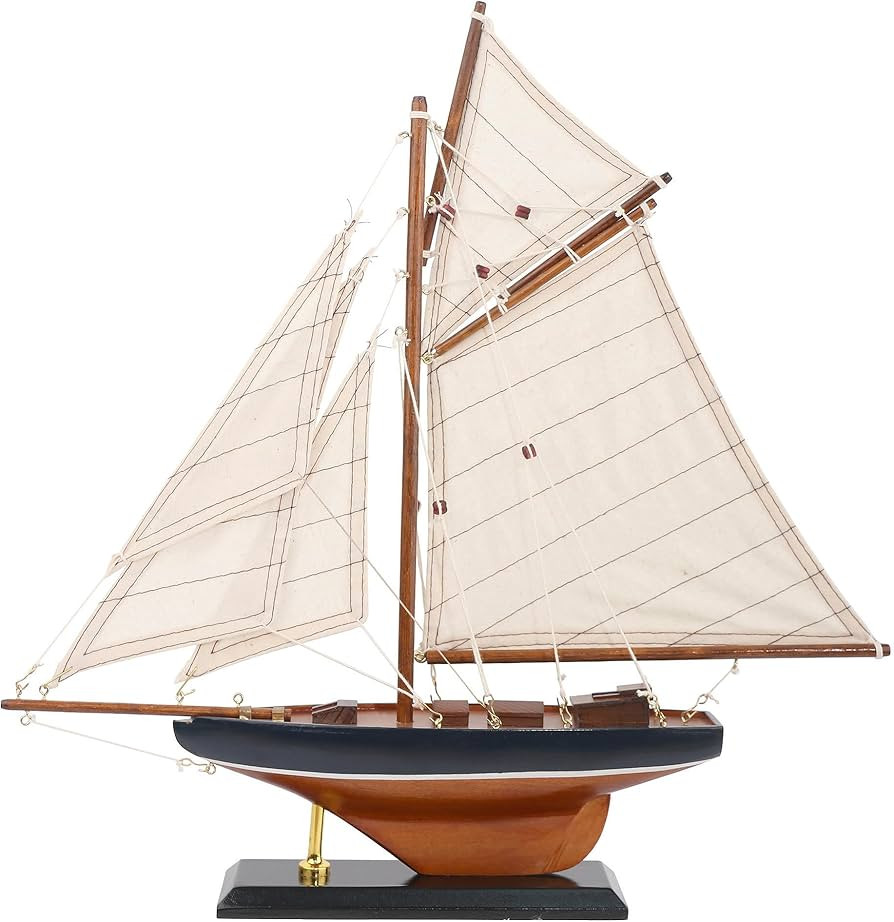 NAUTIMALL 15" Wooden Sailboat Decor Classic Columbia America's Cup Ship Model Nautical Yacht Deco... | Amazon (US)