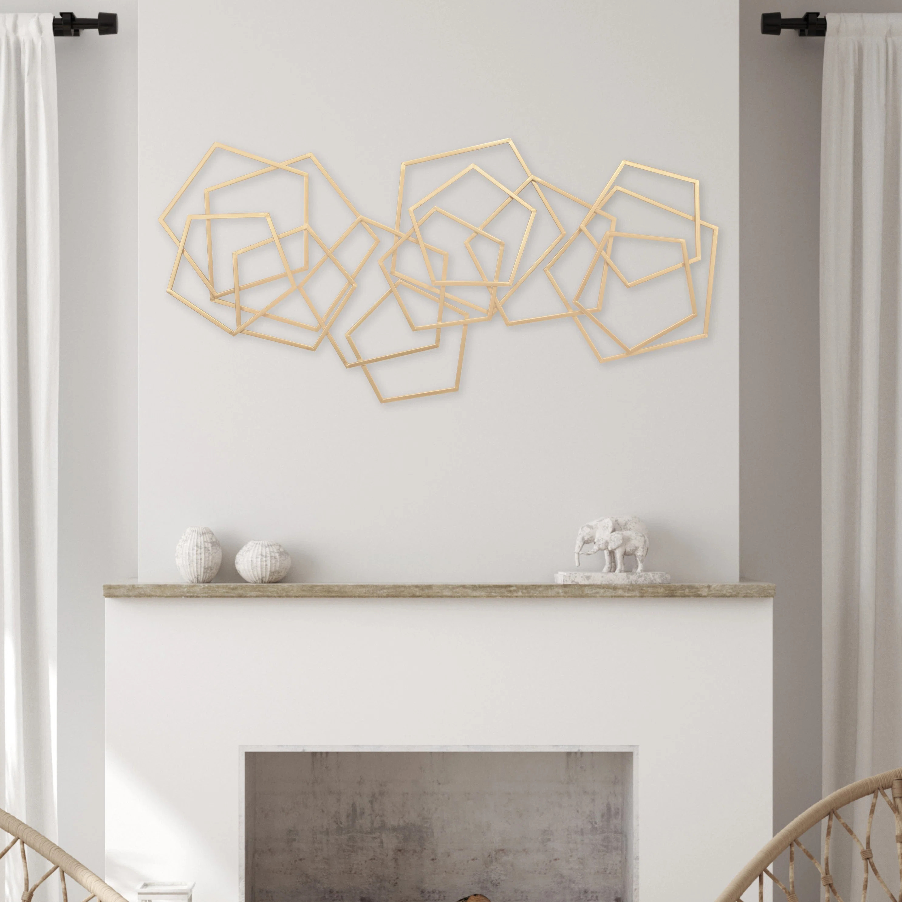 Mercer41 Gold Iron Metal Abstract Shapes  47.4-Inch Wide Wall Decor & Reviews | Wayfair | Wayfair North America