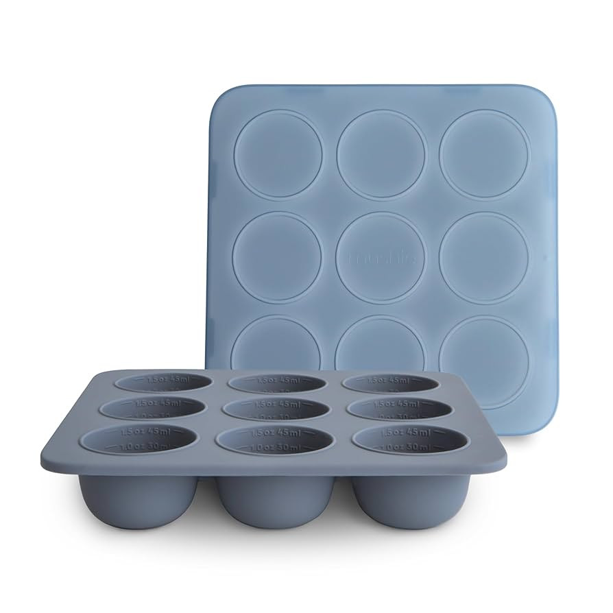 mushie Silicone Baby Food Freezer Tray with Lid | 9 Cups x 1.5oz | BPA Free Storage Container (Tr... | Amazon (US)