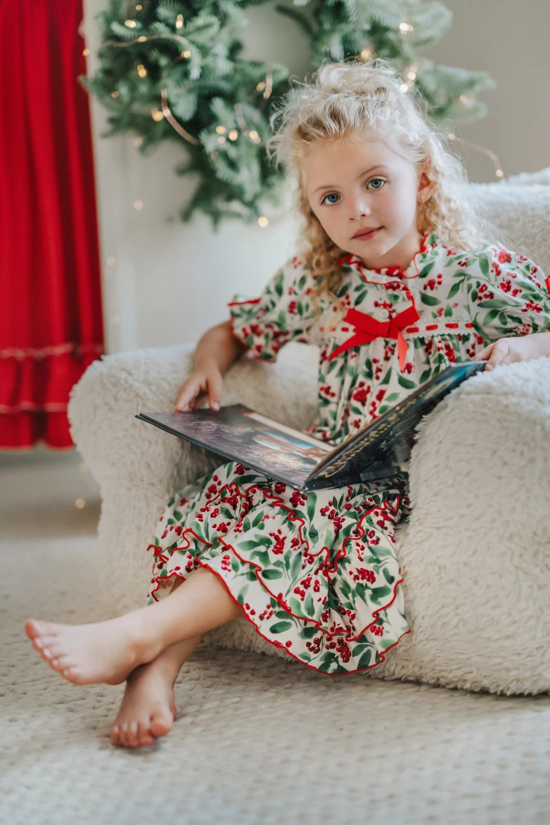 Water Color Floral Christmas Clara Nutcracker Dress, Soft Knit Fabric, Nutcracker Ballet, Only Li... | Etsy (US)