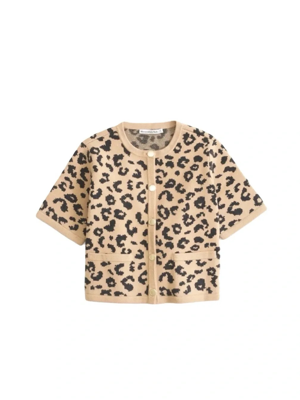 Abercrombie & Fitch Leopard LuxeLoft Short-Sleeve Cardigan | Poshmark