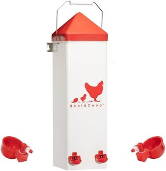 RentACoop 2 Gallon Chicken Waterer with Auto-Fill Cups, Horizontal Nipples, Anti-Roost Cone and M... | Amazon (US)