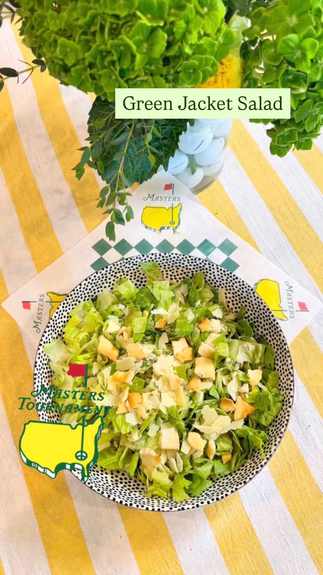 If you can’t be at Augusta this weekend, at least your salad can. 🥗

This Green Jacket Salad is inspired by the legendary dish served at the Green Jacket Restaurant—just across from Augusta National. While the golfers chased trophies, the locals came for this salad. Light, tangy, and just the right amount of crunch—it became a Southern staple faster than you can say “Amen Corner.”

Here’s how you can make it at home:

Green Jacket Salad
•	2 hearts of romaine, chopped
•	1 cup cherry tomatoes, chopped (I left out bc I don’t care for tomatoes 
•	1/2 cup green onions, chopped
•	1 tsp fresh parsley, chopped
•	2 Tbsp grated Parmesan
•	1 cup crumbled pita chips
•	Fresh black pepper to taste

Famous Dressing:
•	3 Tbsp oil (regular or olive)
•	2 Tbsp red wine vinegar
•	2 tsp seasoned salt
•	1 tsp dried oregano

Whisk until well blended and toss with the salad just before serving.

It’s porch-perfect with sweet tea or a crisp glass of white, and makes a fine companion to just about anything! 

Remember: if you can’t win the green jacket, you can still serve it. ⛳️💚⛳️



#mastersweekend #greenjacket #greenjacketsalad #golfandgrub #porchperfect #southernhospitality #southerneats #sundaybest #porchparty #fromaugustawithlove #mastersgolf #themasters #augustanational #augustanationalgolfclub 

#LTKSeasonal #LTKOver40 #LTKFamily