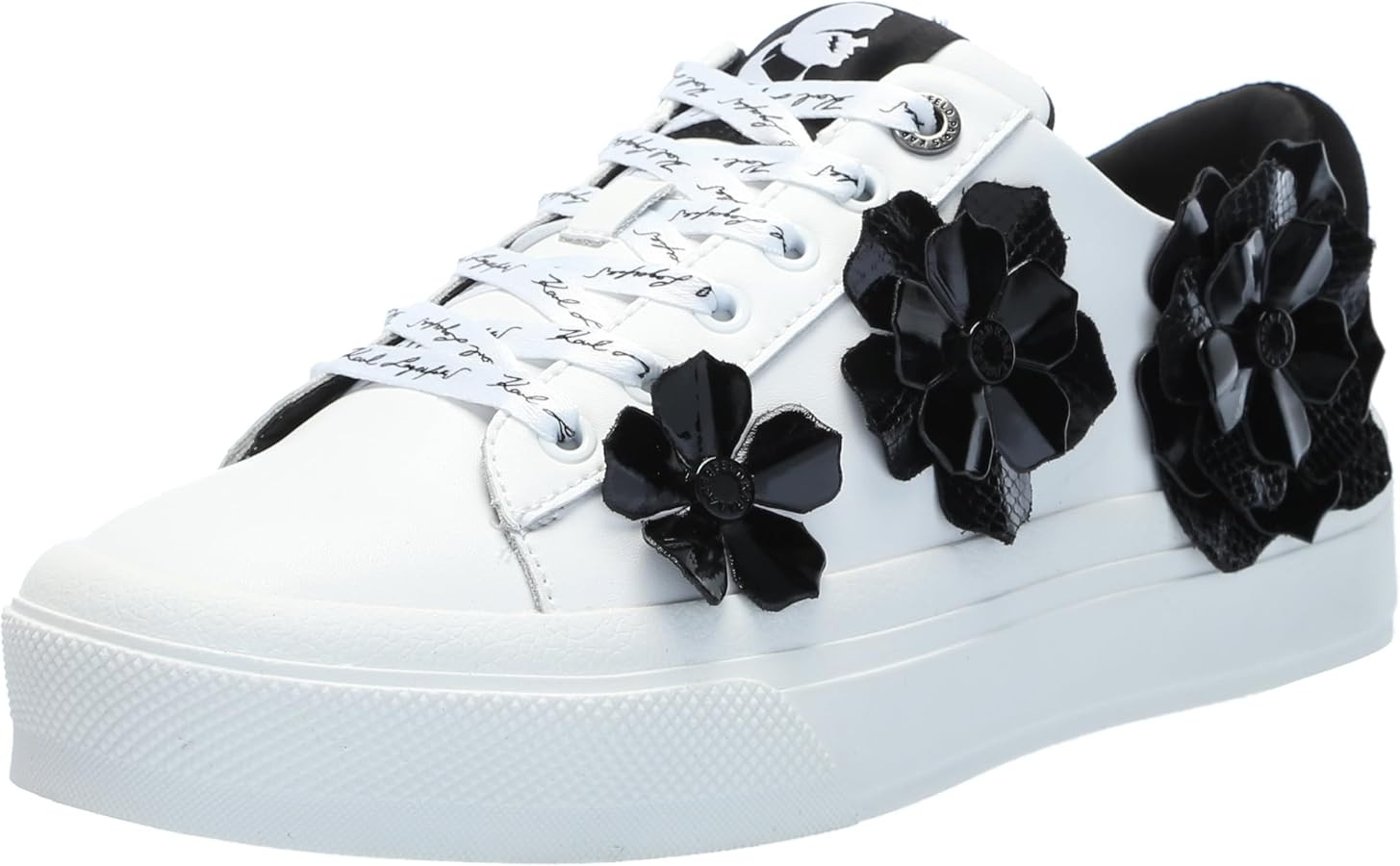 Karl Lagerfeld Womens Georgia Sneaker with Flower Embellishments | Amazon (US)