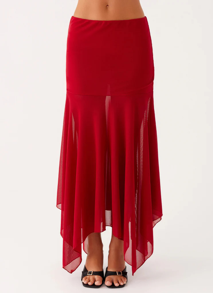 Dionne Maxi Skirt - Red | Peppermayo (Global)