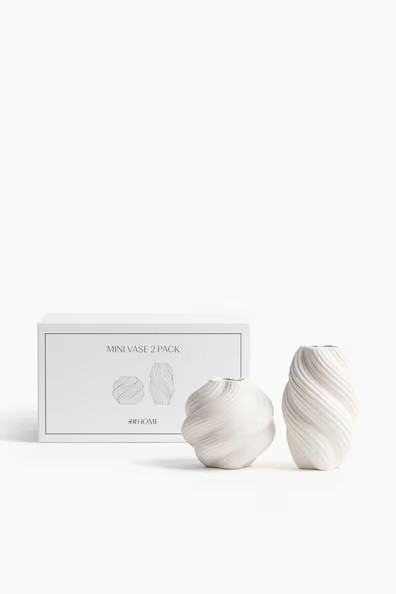 H & M - 2-pack Mini Stoneware Vases - White | H&M (US + CA)