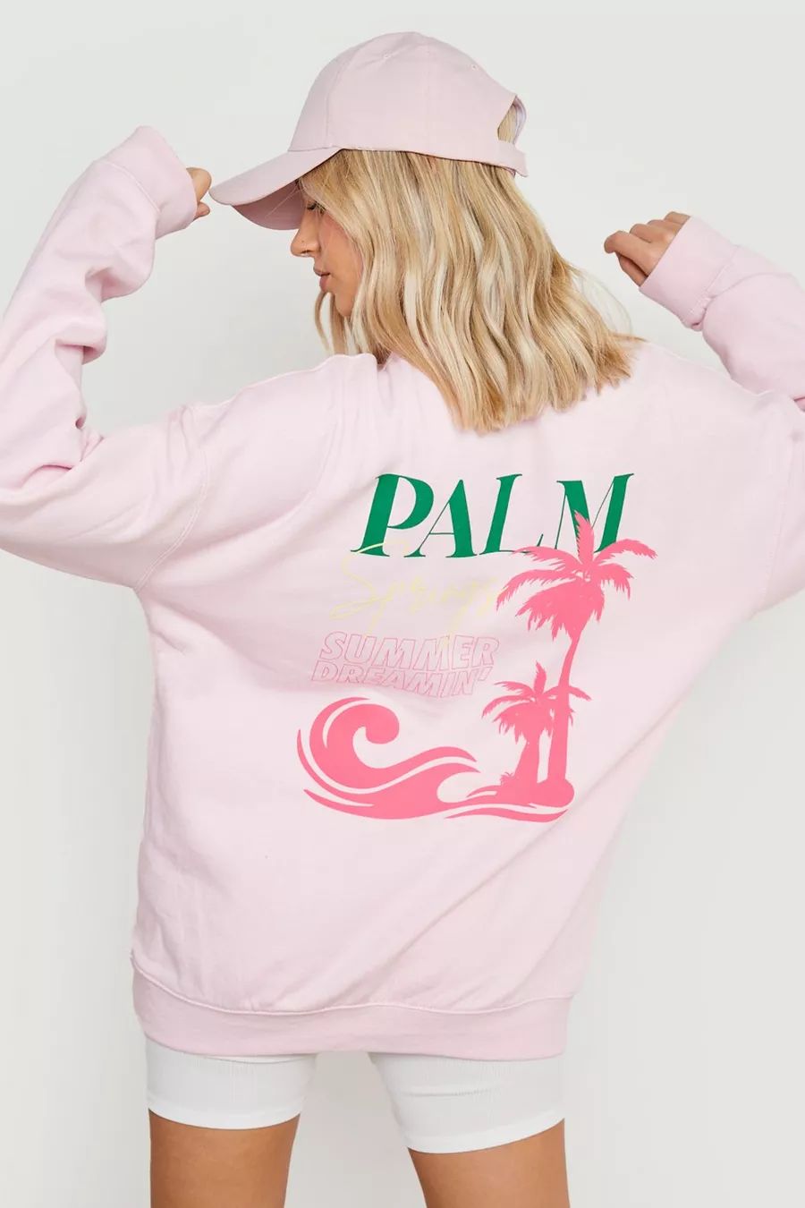 Palm Springs Back Print Oversized Sweatshirt | Boohoo.com (US & CA)