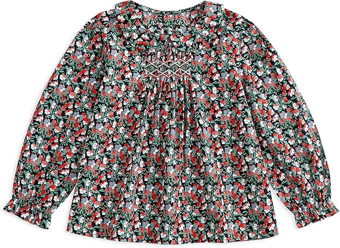 Curipeer Long Sleeve Baby Girls Blouse Casual Floral Toddler Girl Cotton Tops Shirt for Spring | Amazon (US)