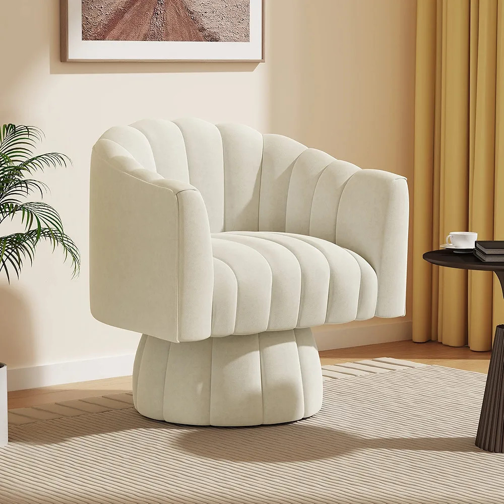 Mid Century 360 Degree Swivel Cuddle Barrel Accent Sofa Chairs, Round Armchairs with Wide Upholst... | Amazon (CA)