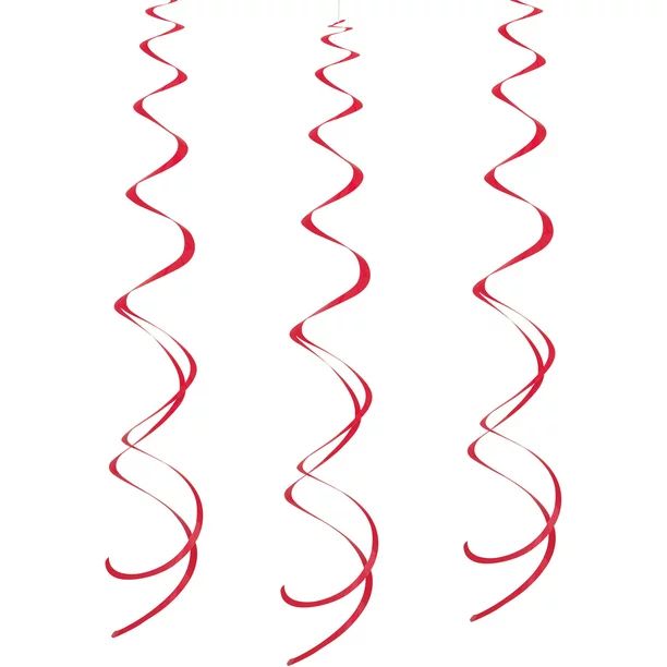 Swirl Hanging Decorations, 26 in, Red, 8ct | Walmart (US)