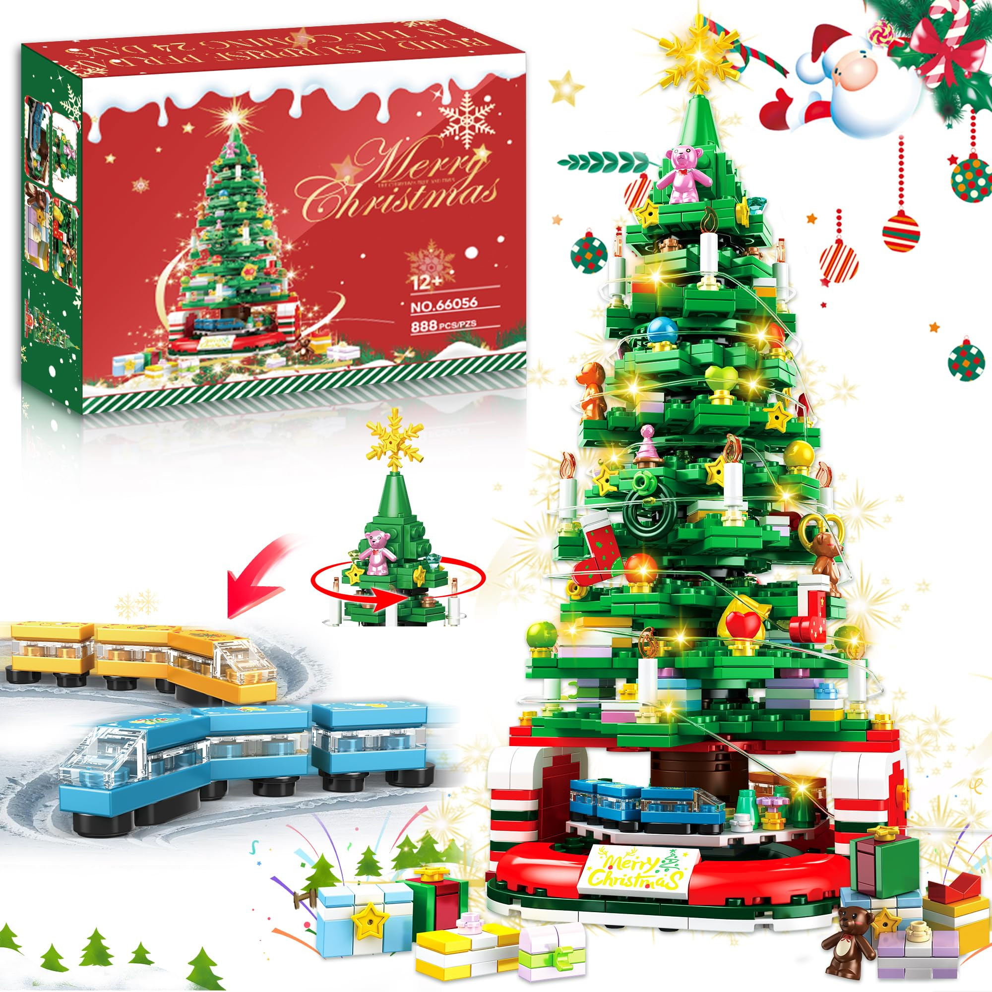 Christmas Tree Building Set for Kids, Christmas Tree 2025 Collectible Holiday Building Block Home... | Amazon (US)