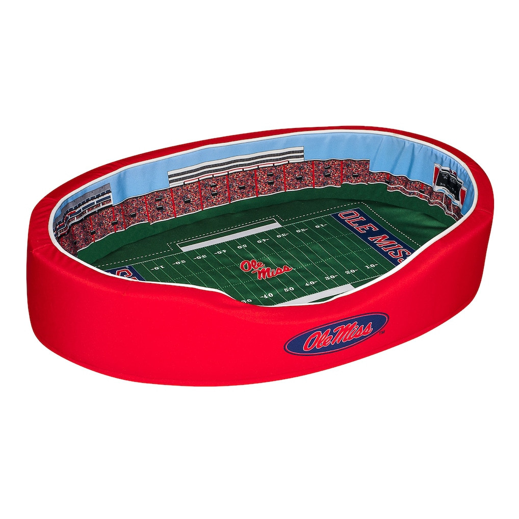 Ole Miss Rebels 38'' x 25'' x 8'' Large Stadium Oval Dog Bed - Red/Navy | Fanatics