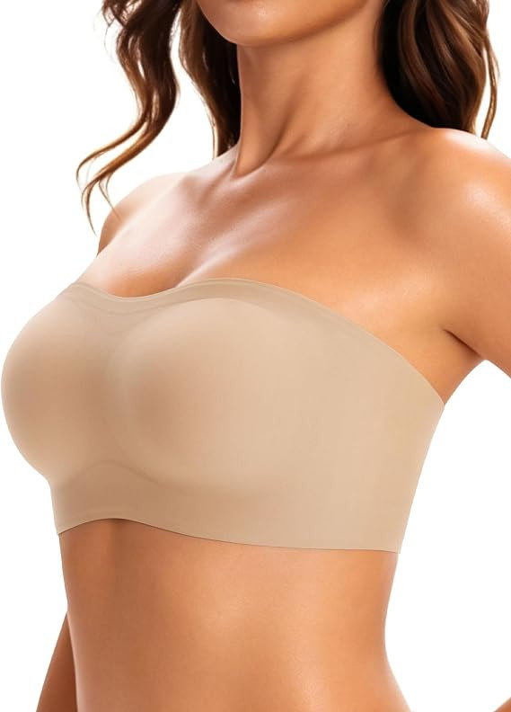 As Fairy Womens Strapless Bandeau Bra Wireless Seamless Tube Top Bra | Amazon (US)