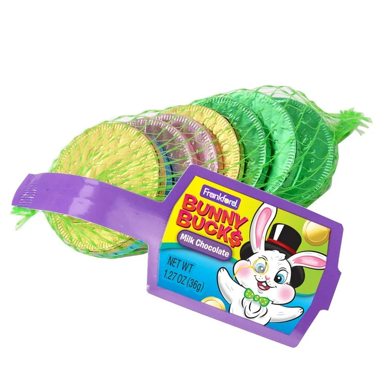 Frankford Bunny Bucks Easter Milk Chocolate Foil Coins in Mesh Bag 1.27oz | Walmart (US)