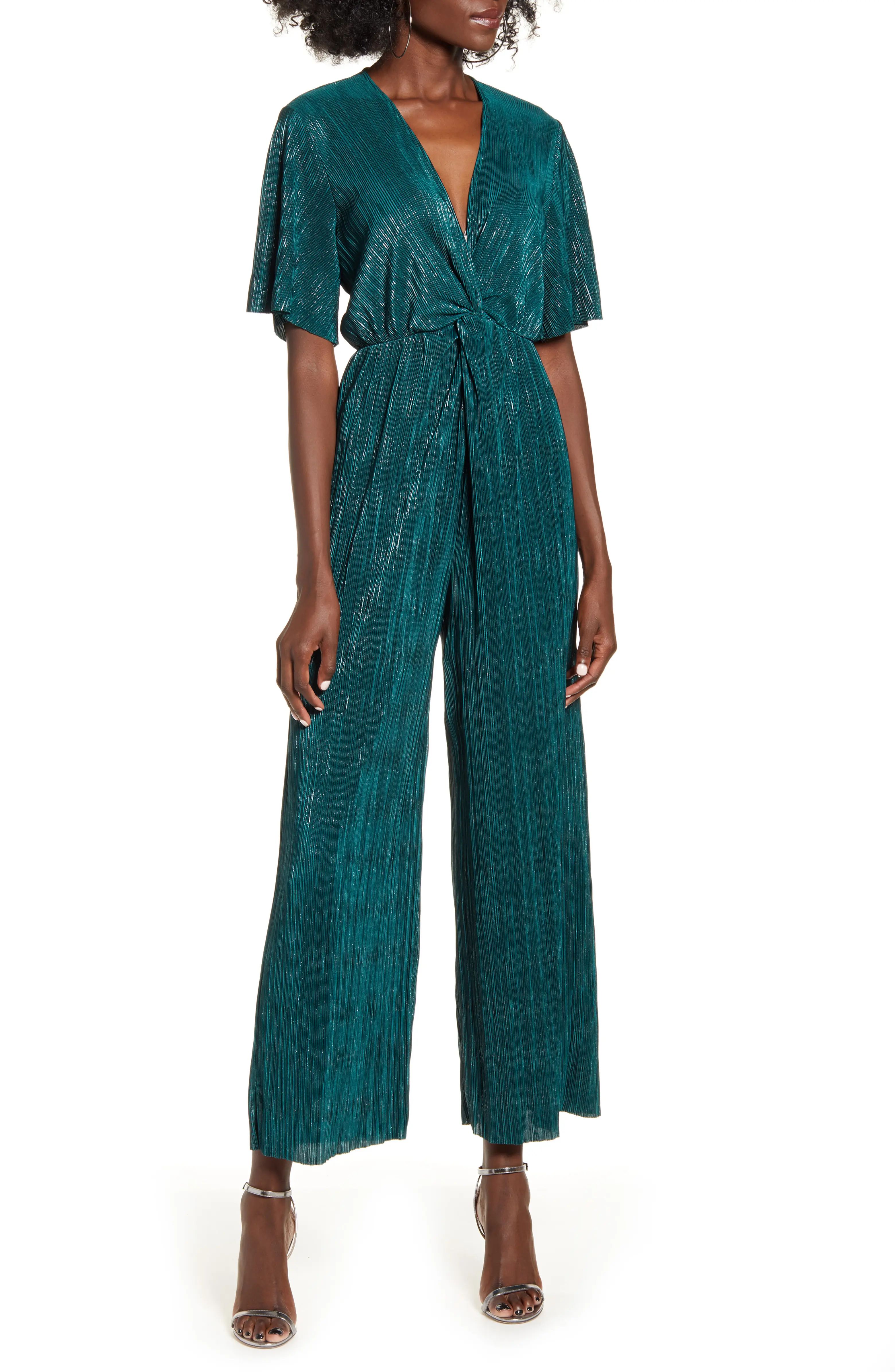 Metallic Plissé Jumpsuit | Nordstrom