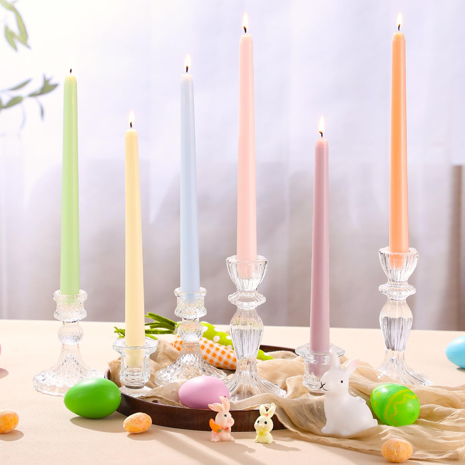6 Pcs Candy Color Taper Candles 10 Inch Pastel Unscented Smokeless Taper Candles Handmade Multico... | Amazon (US)