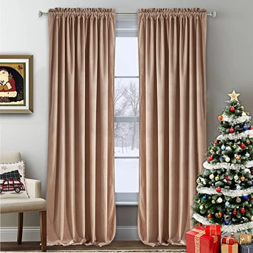 Nursery Sunlight Blush Velvet Curtains - Elegant Interior Decoration Large Window Blackout Velvet... | Amazon (US)