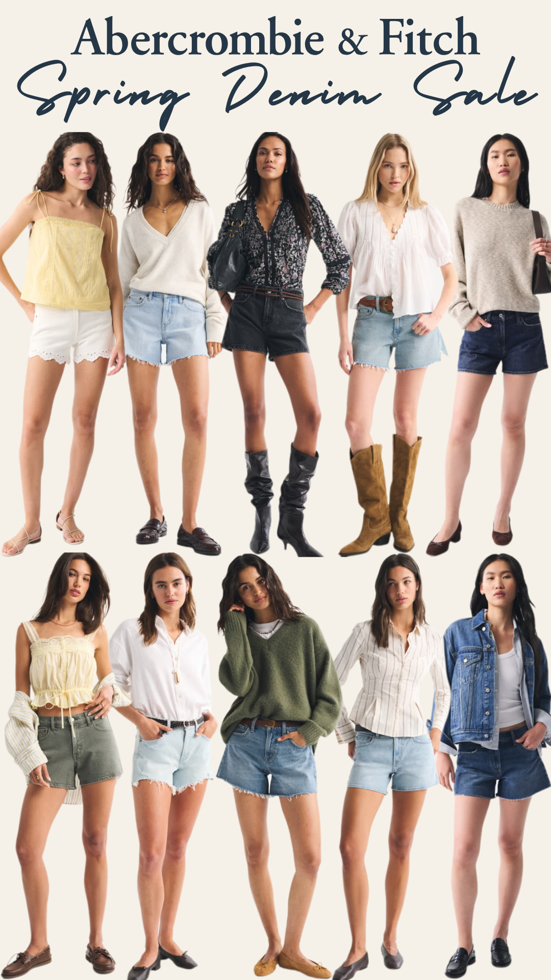 @abercrombie & Fitch Spring Denim Refresh Sale | Mid Rise A-Line Jean Shorts | Spring & Summer Finds ☀️ 

If your shorts never fit right or make your outfit feel off… these are the ones that actually flatter your body AND elevate your whole look.

No more:
• shorts that are too tight in the thighs or gap at the waist
• awkward lengths that don’t flatter
• denim that looks cheap or outdated

What you’re getting (BESTSELLERS + most searched fits):

• 4” Mid Rise A-Line Short
Color options: Light Wash / Medium / Dark / Black / White / Olive / Vintage Washes
– the PERFECT length (not too short, not too long)
– A-line fit = slimmer waist, more room in thighs = super flattering

• High Rise A-Line Denim Short (similar styles in post)
Color options: Light / Medium / Dark / Distressed / Clean Washes
– snatched waist with relaxed leg opening
– gives that effortless, model-off-duty vibe

• Vintage / Relaxed Denim Shorts
Color options: Washed Blue / Faded Black / Soft Neutrals
– slightly looser fit = comfortable but still structured
– perfect for casual, everyday outfits

Why these hit:
• A-line cut = one of the MOST flattering denim short styles
• mid rise + high rise options = fits different body types
• multiple washes = match every outfit (light, dark, neutral)
• structured but comfortable = wearable all day

Perfect for:
• spring & summer outfits
• vacations, beach days, resort wear
• travel & airport outfits
• casual everyday looks
• brunch, shopping, day plans
• dressing up for dinners or going out

Style it:
• with a fitted tank or baby tee = balanced, flattering look
• with oversized sweaters = effortless, cozy vibe
• with button downs = elevated casual
• with heels or boots = instantly dressed up
• with sneakers or sandals = easy everyday outfit

These are the shorts you throw on when you want to look good without overthinking it.

↓ Everything is linked! 

#LTKSaleAlert #LTKPetite #LTKSeasonal