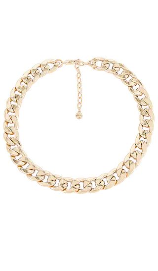 BaubleBar Michaela Curb Chain Necklace in Metallic Gold. | Revolve Clothing (Global)