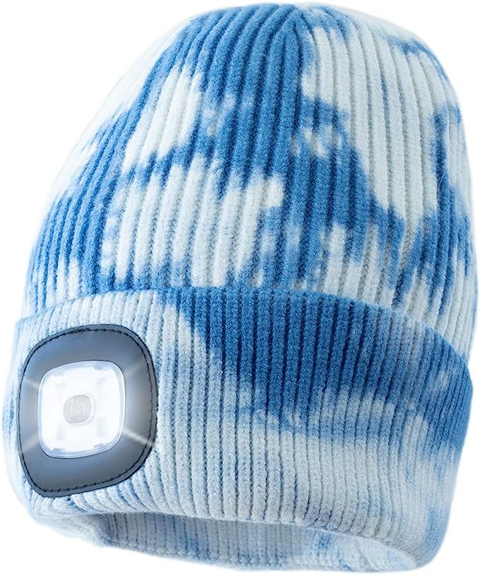 HEAD LIGHTZ Beanie with Light, Warm Knit Hat for Winter Safety, Unisex LED Hat Light Fits Most Me... | Amazon (US)