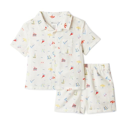 Amazon.com: Amazon Essentials Unisex Babies x Sofia Grainge Baby Boy and Toddler Cotton Linen Shi... | Amazon (US)