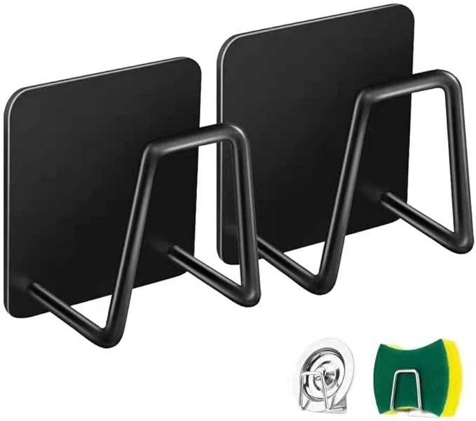 2Pcs ESINAM Sponge Holders for Kitchen Sink, Strong Adhesive Small Sponge Holder, Premium Rustpro... | Amazon (US)