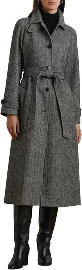 Lauren Ralph Lauren Tie Belt Single Breasted Trench Coat | Nordstrom | Nordstrom