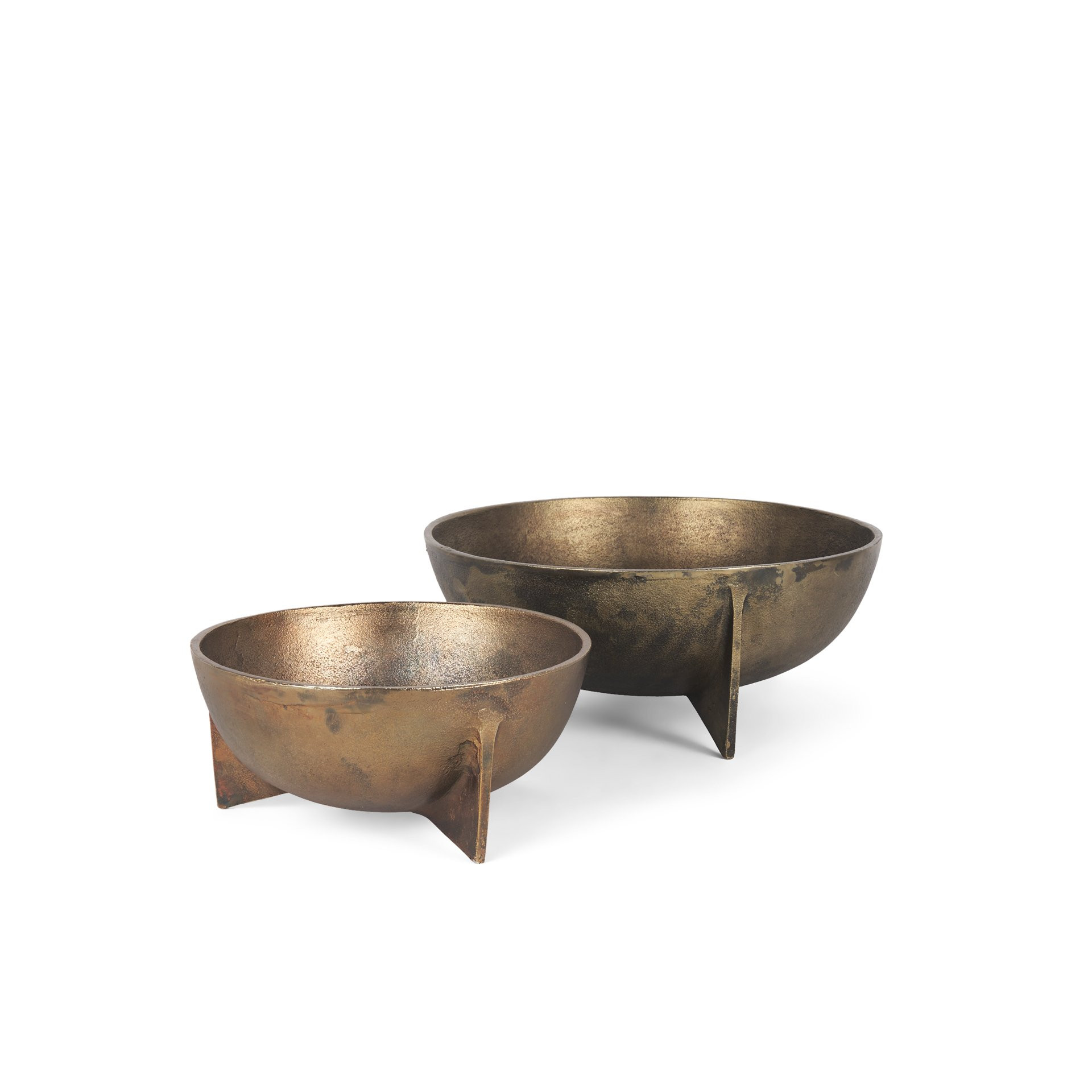 Quita Metal Large Decorative Bowls Set of 2 In Gold | 1stopbedrooms