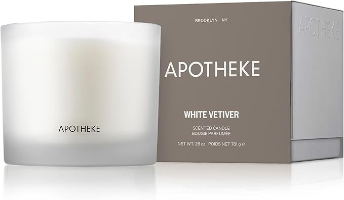 Apotheke 3-Wick Scented Candles for Home, White Vetiver - 26 oz Soy Wax Jar Candle Gift for Women... | Amazon (US)
