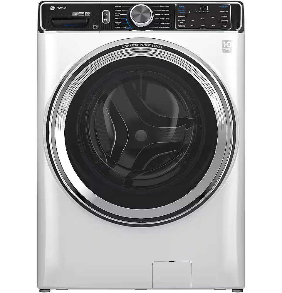GE Profile 5.3 Cu. Ft. High-Efficiency Stackable Smart Front Load Washer with Steam and UltraFres... | Best Buy U.S.