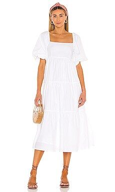 FAITHFULL THE BRAND Kiona Midi Dress in Plain White from Revolve.com | Revolve Clothing (Global)