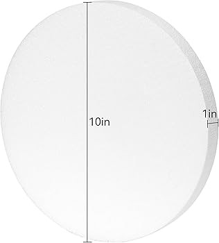 Crafare 10x10 Inch Foam Circles for Crafts 4 Pack 1 Inch Thick Round Polystyrene White for Weddin... | Amazon (US)