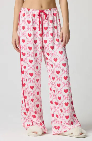 Florence by Mills Bow Satin Pajama Pants | Nordstrom | Nordstrom