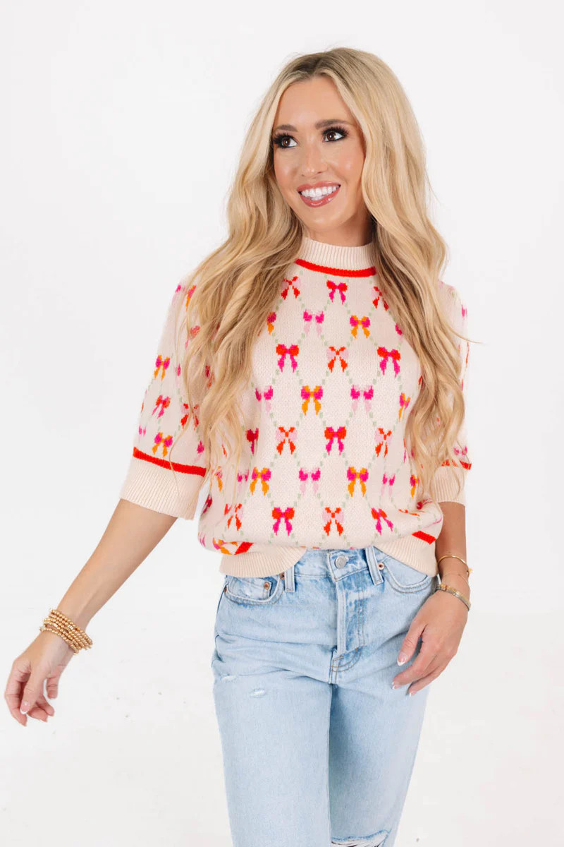Ribbon Romance Sweater - Cream | The Impeccable Pig
