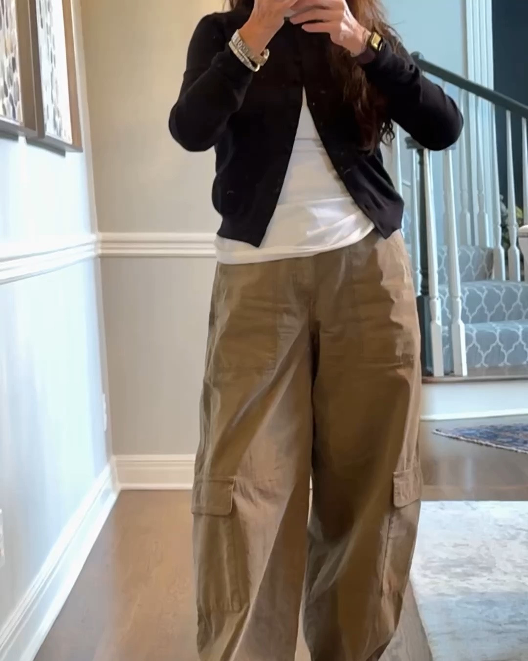 What to wear for casual dinner when it’s a rainy Sunday? THIS easy outfit! My favorite @Zara pants with t shirt, lightweight cardigan and flip flops!

#LTKootd #LTKmomlife #LTKOver40