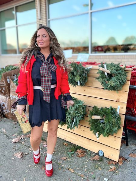 Holiday looks.  Style tip:  I used the sash for this shirt dress & tied a loose bow around my neck to create a different look.   Shop my complete look. 

#LTKSeasonal #LTKHoliday #LTKstyletip