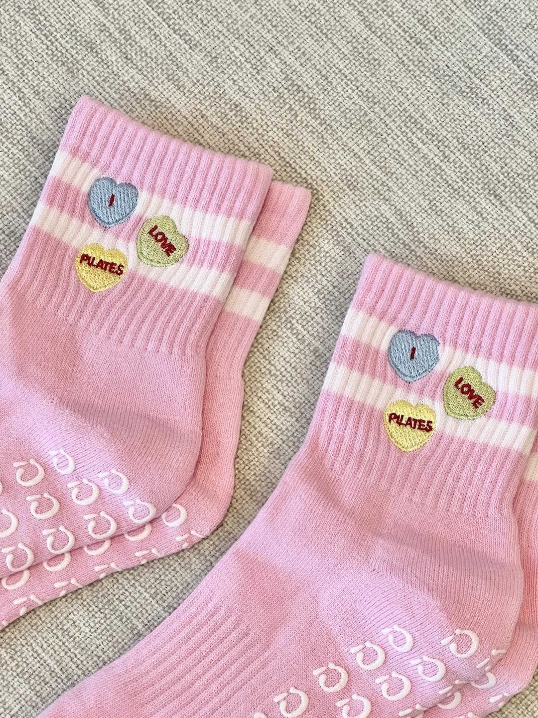 Conversation Hearts Pilates Grip Sock - Etsy | Etsy (US)