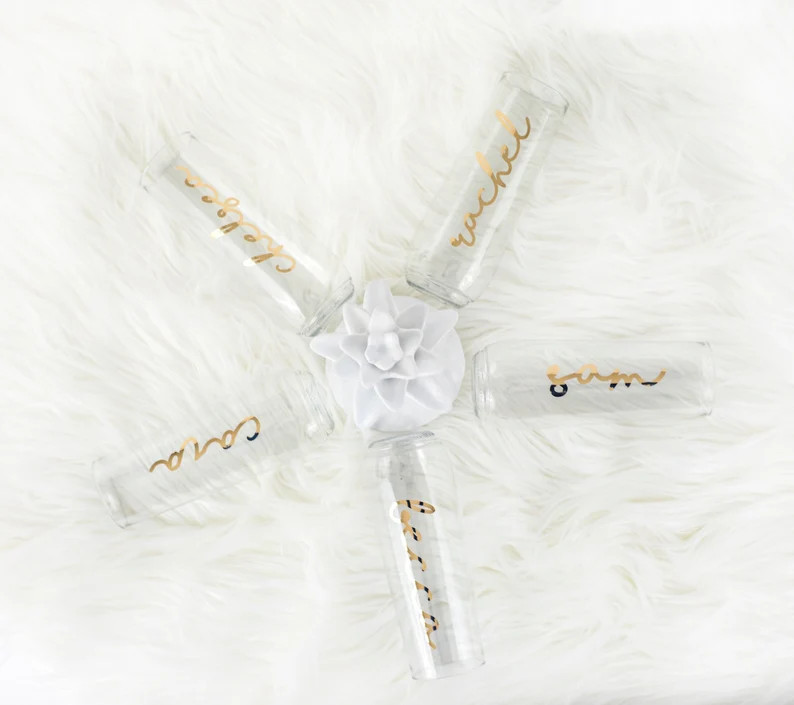 Personalized plastic shatterproof stemless/ bridesmaid gifts/ cheers flutes/ bach party favors/ c... | Etsy (US)