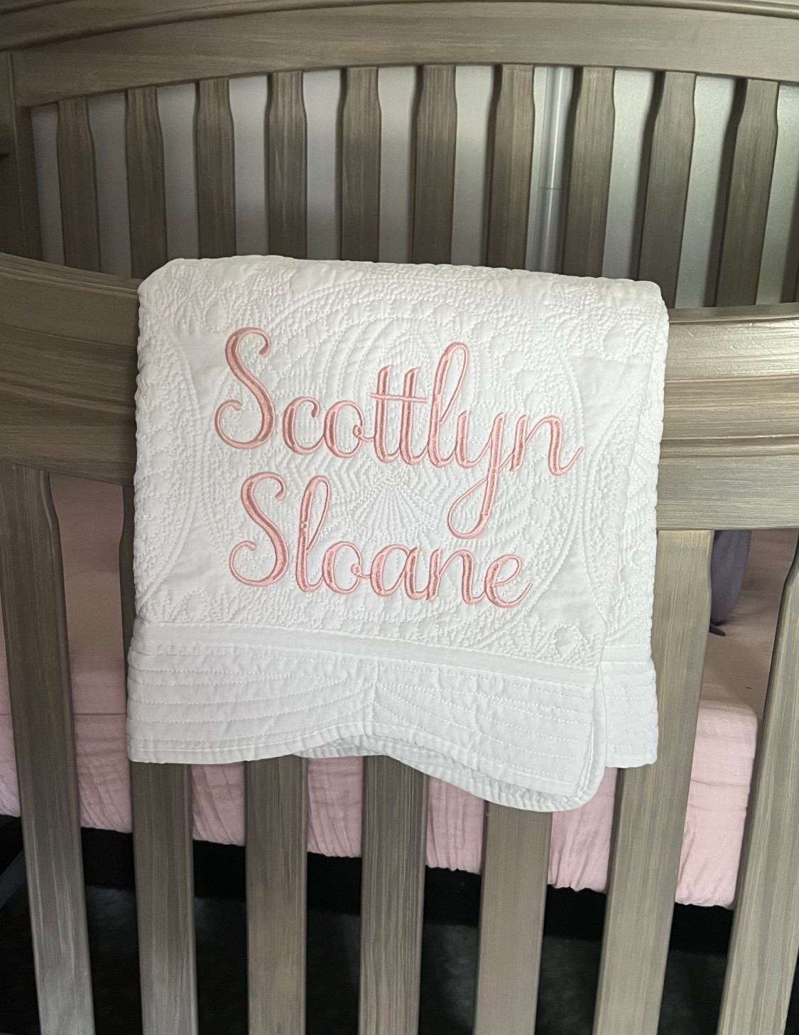 Personalized Embroidered Baby Blanket with baby name from Etsy! Great gift for baby shower, best friend, new mom, sister, sibling, or mom! We love ours and it gets softer with each wash! 

#LTKBump #LTKBaby #LTKKids