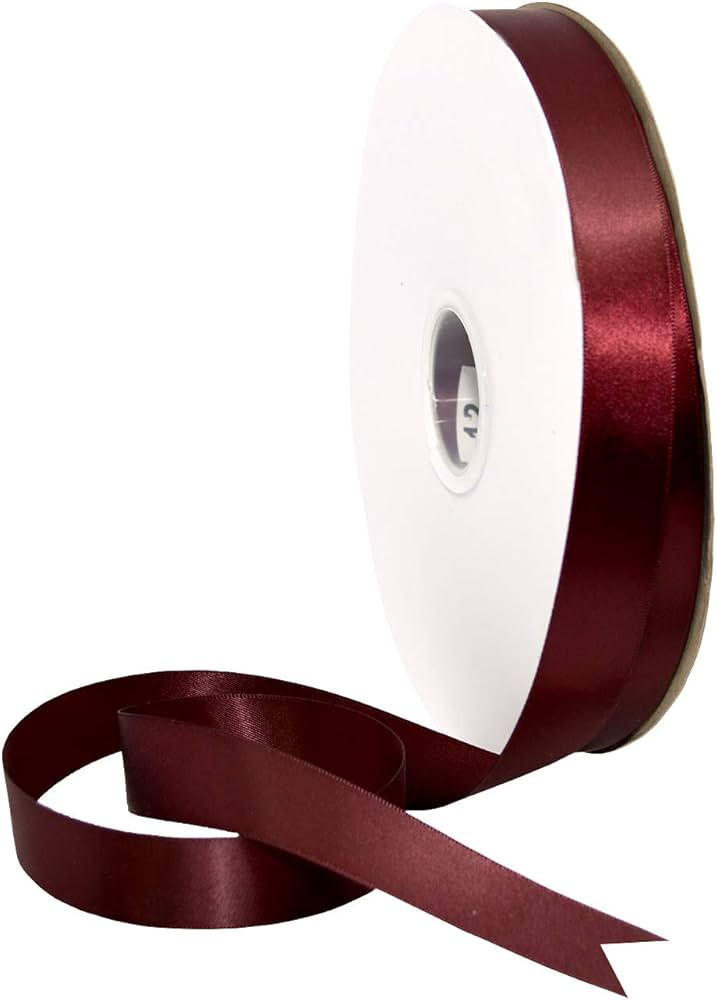 Morex Ribbon 08822/00-277 Double Face Satin Ribbon 7/8" X 100 YD Burgundy Ribbon for Gift Wrappin... | Amazon (US)