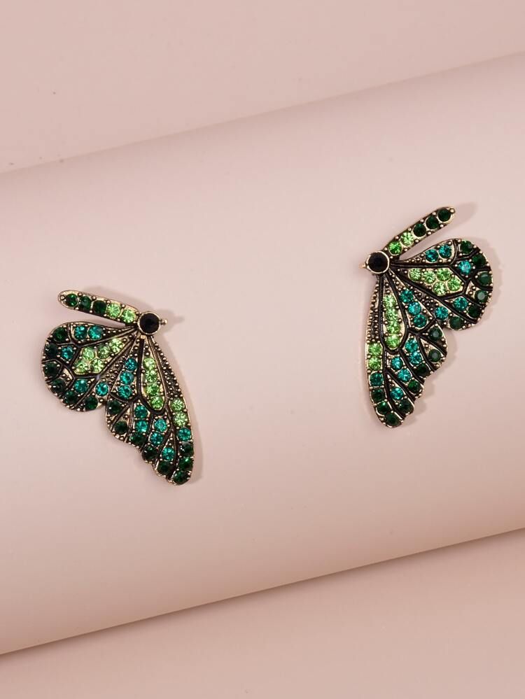 Rhinestone Butterfly Earrings | SHEIN